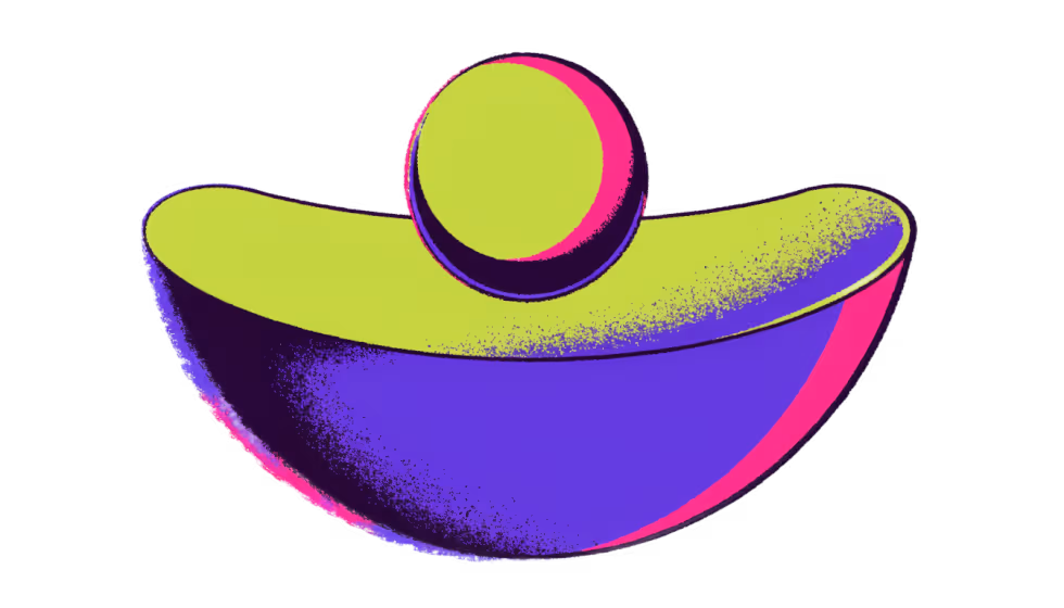Ilustração de uma gota de água quicando numa superfície de metal polido