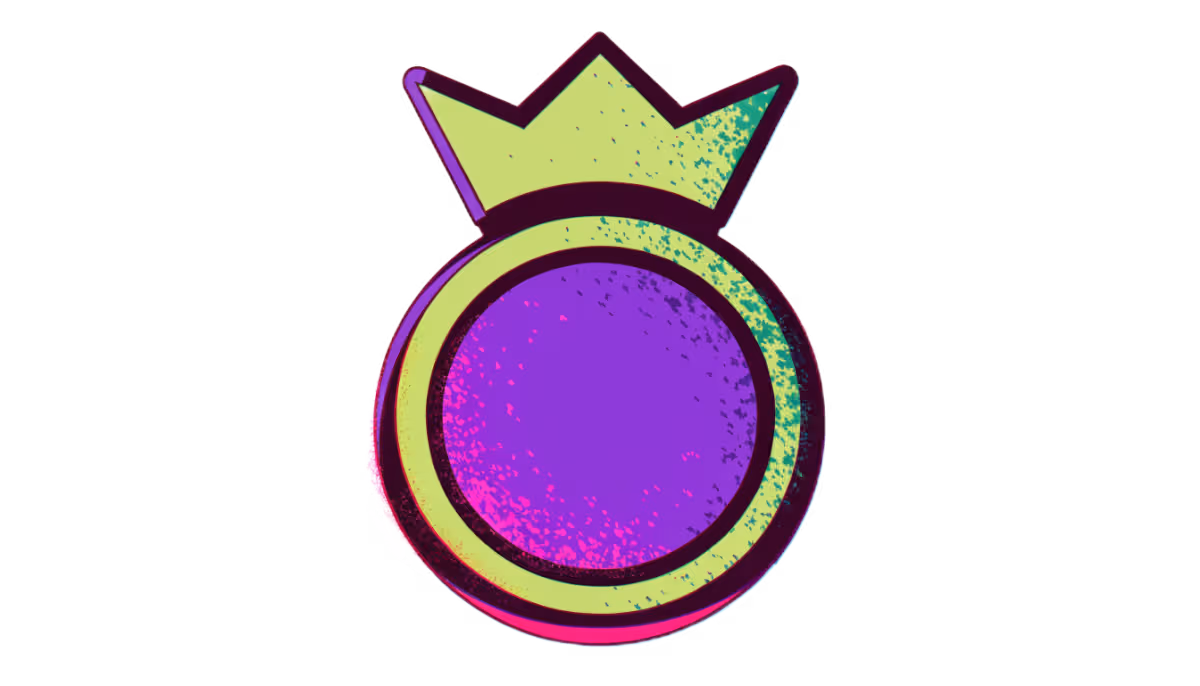 Ilustração de um selo com coroa representando a autoridade de uma marca de empresa consistente