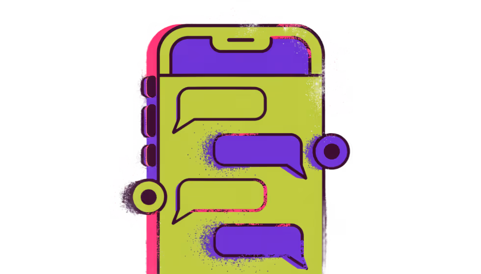 Ilustração de um atendente conversando com o cliente por chat no WhatsApp