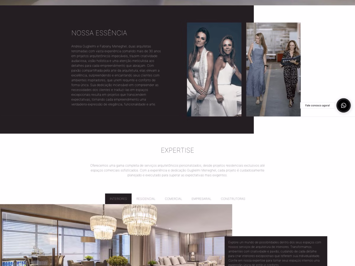 Mockup do site da Guglielmi Meneghel