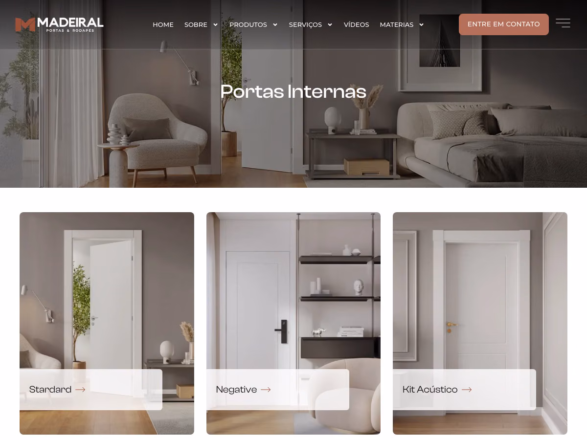 Mockup do site da Madeiral Portas