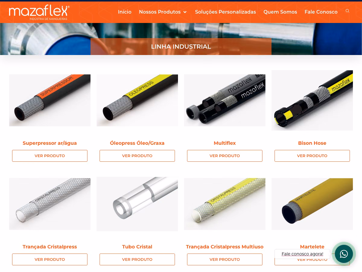 Mockup do site da Mazaflex