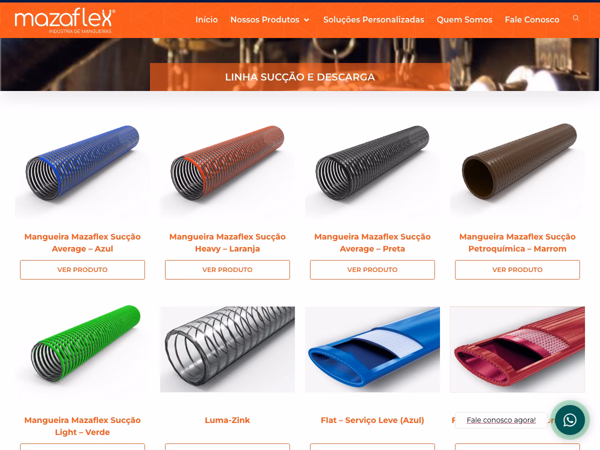 Mockup do site da Mazaflex