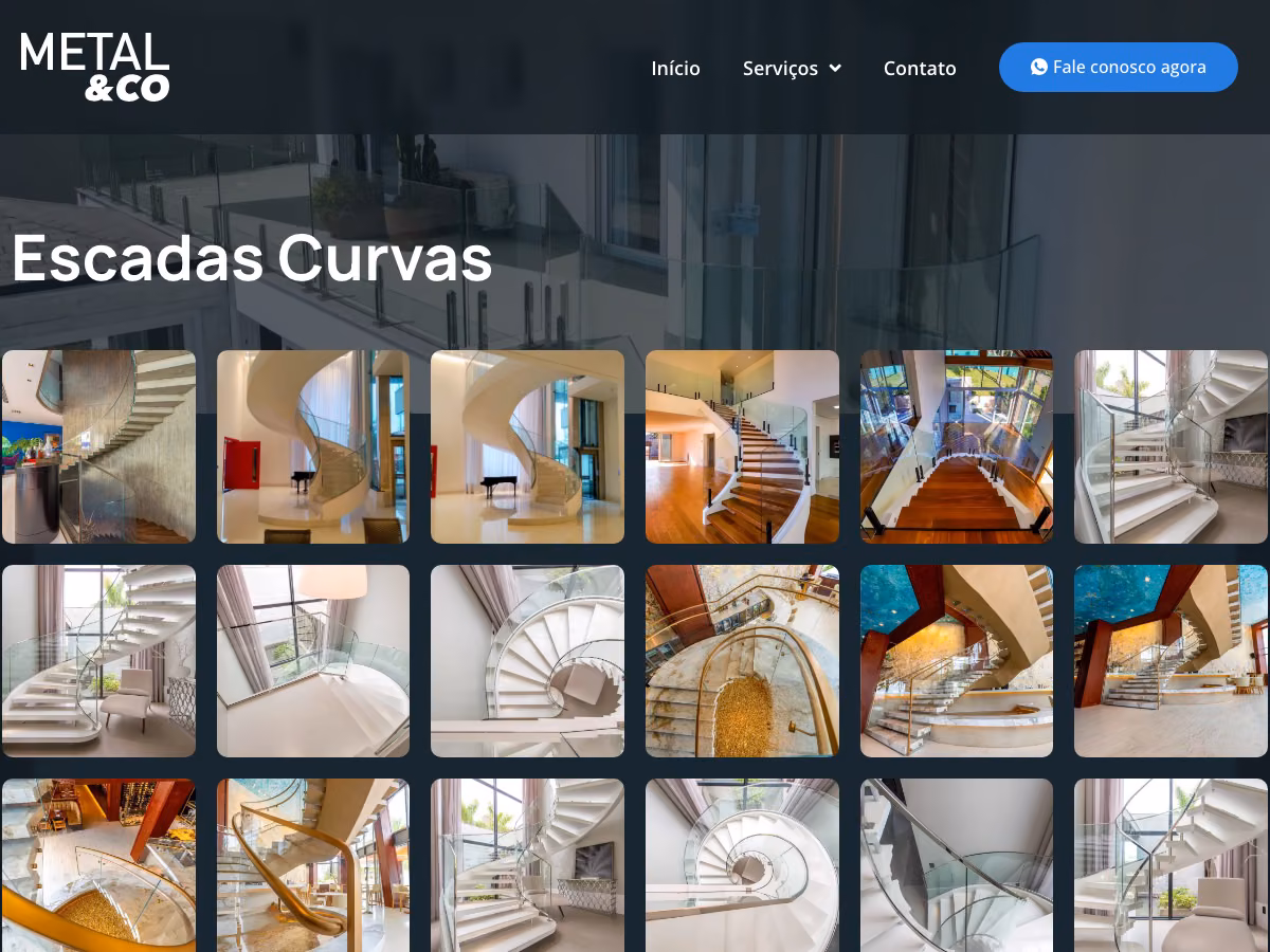 Mockup do site da Metal Collection