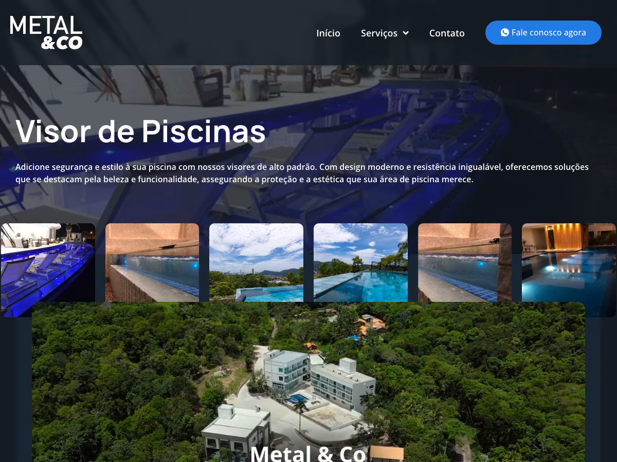 Mockup do site da Metal Collection