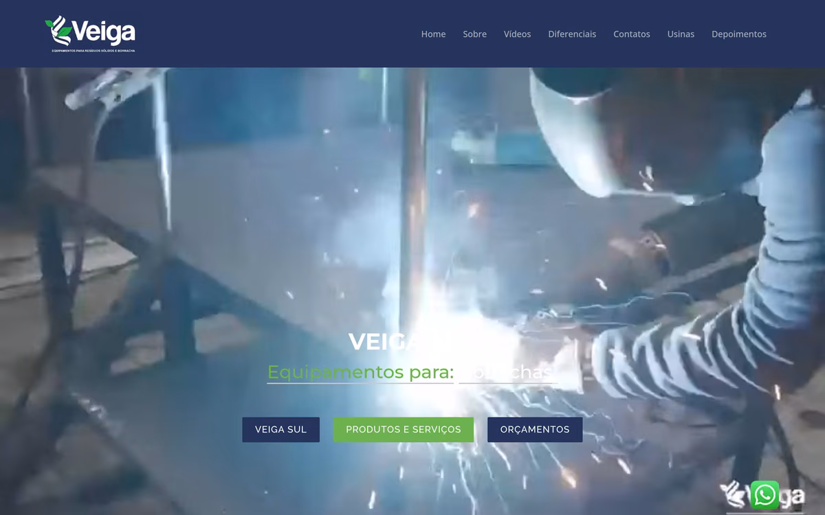 Antes: a página inicial do site antigo da Veiga Sul