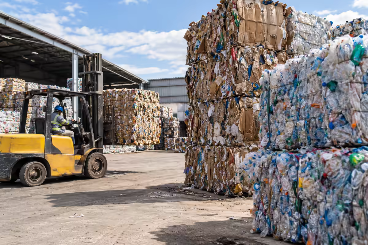 Na expedição: Material pronto para voltar à indústria.