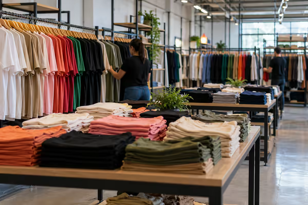 No showroom: A coleção organizada, do jeito que o comprador gosta de ver.